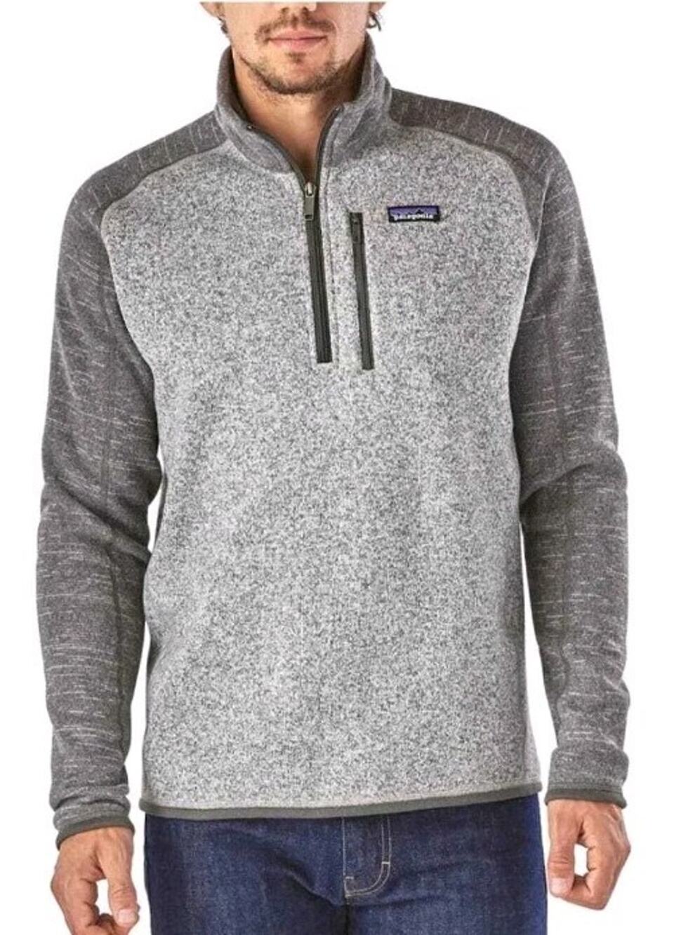 Patagonia Mens Gray Better Sweater 1/2 Zip Pullover Sz S